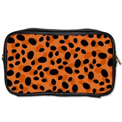 Orange Cheetah Animal Print Toiletries Bag (one Side) by mccallacoulture