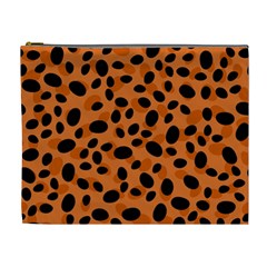 Orange Cheetah Animal Print Cosmetic Bag (xl) by mccallacoulture