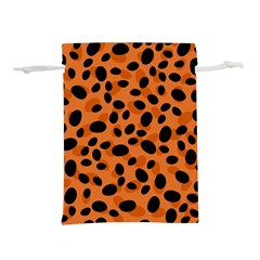 Orange Cheetah Animal Print Lightweight Drawstring Pouch (m)