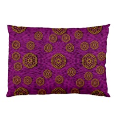 Snow Stars  In Gold On Color Pillow Case (two Sides) by pepitasart