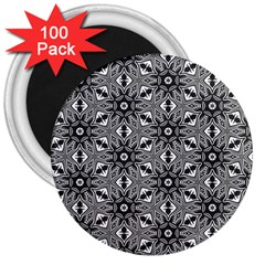 Black And White Pattern 3  Magnets (100 Pack) by HermanTelo