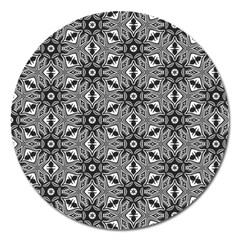 Black And White Pattern Magnet 5  (round) by HermanTelo