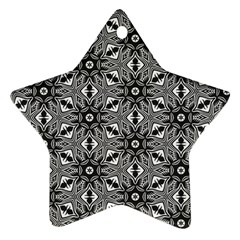 Black And White Pattern Star Ornament (two Sides) by HermanTelo