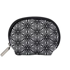 Black And White Pattern Accessory Pouch (small) by HermanTelo