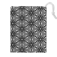 Black And White Pattern Drawstring Pouch (5xl) by HermanTelo