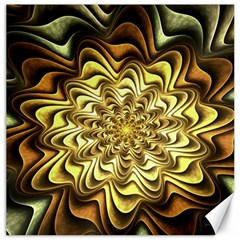 Fractal Flower Petals Gold Canvas 16  X 16  by HermanTelo
