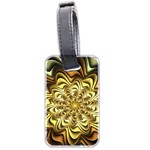 Fractal Flower Petals Gold Luggage Tag (two sides) Front