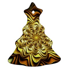 Fractal Flower Petals Gold Ornament (christmas Tree)  by HermanTelo