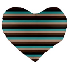 Stripey 1 Large 19  Premium Heart Shape Cushions