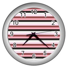 Stripey 5 Wall Clock (silver) by anthromahe