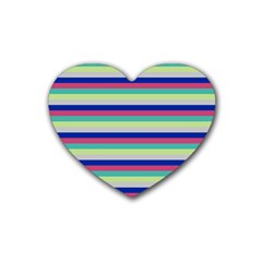 Stripey 6 Rubber Coaster (Heart) 