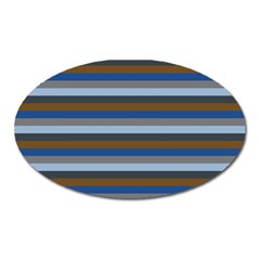 Stripey 7 Oval Magnet by anthromahe