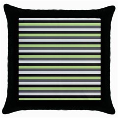 Stripey 8 Throw Pillow Case (black)