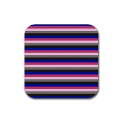 Stripey 9 Rubber Coaster (square)  by anthromahe