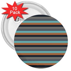 Stripey 10 3  Buttons (10 Pack)  by anthromahe