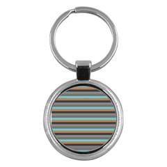 Stripey 10 Key Chain (round) by anthromahe