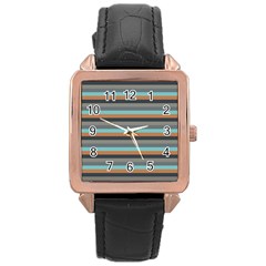 Stripey 10 Rose Gold Leather Watch  by anthromahe