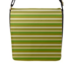 Stripey 11 Flap Closure Messenger Bag (l) by anthromahe