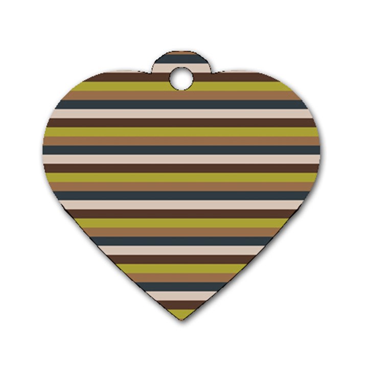 Stripey 12 Dog Tag Heart (One Side)