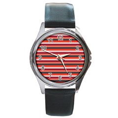 Stripey 13 Round Metal Watch by anthromahe