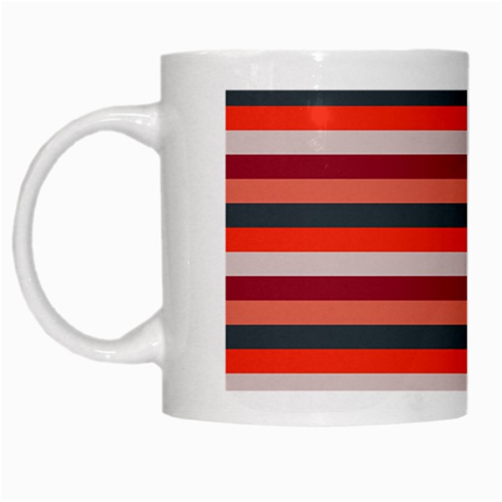 Stripey 13 White Mugs