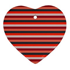 Stripey 13 Heart Ornament (two Sides) by anthromahe