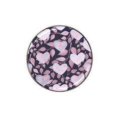 Navy Floral Hearts Hat Clip Ball Marker (10 Pack)