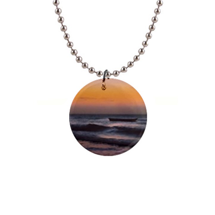 Seascape Sunset At Jericoacoara, Ceara, Brazil 1  Button Necklace