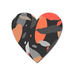 Pattern Formes Corail/noir Heart Magnet