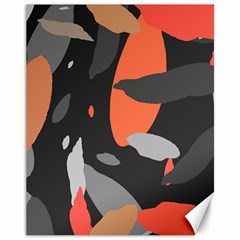 Pattern Formes Corail/noir Canvas 11  X 14 