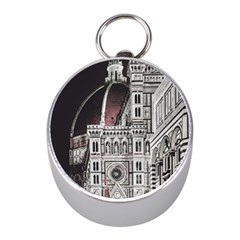 Santa Maria Del Fiore  Cathedral At Night, Florence Italy Mini Silver Compasses by dflcprints