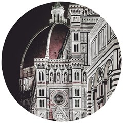 Santa Maria Del Fiore  Cathedral At Night, Florence Italy Wooden Puzzle Round by dflcprints