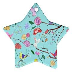 Birds And Flowers Star Ornament (two Sides) by fabqa