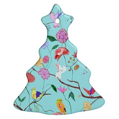 Birds And Flowers Christmas Tree Ornament (two Sides) by fabqa