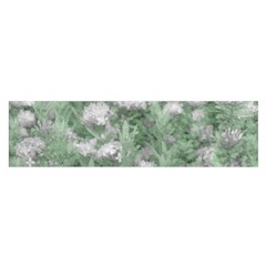 Green And White Textured Botanical Motif Manipulated Photo Satin Scarf (oblong) by dflcprintsclothing