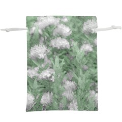 Green And White Textured Botanical Motif Manipulated Photo  Lightweight Drawstring Pouch (xl) by dflcprintsclothing