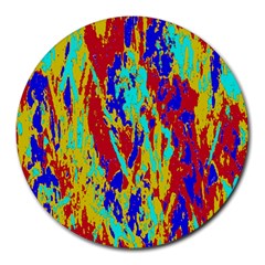 Multicolored Vibran Abstract Textre Print Round Mousepads