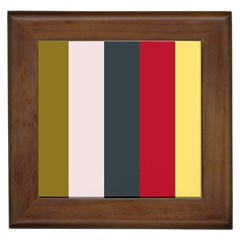 Stripey 18 Framed Tile by anthromahe