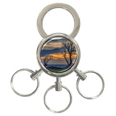 Sunset Scene At Waterfront Boardwalk, Montevideo Uruguay 3-ring Key Chain by dflcprints