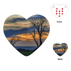 Sunset Scene At Waterfront Boardwalk, Montevideo Uruguay Playing Cards Single Design (heart) by dflcprints