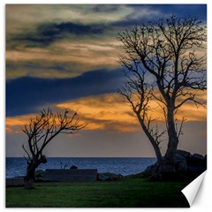 Sunset Scene At Waterfront Boardwalk, Montevideo Uruguay Canvas 12  X 12  by dflcprints