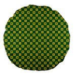 DF Green Domino Large 18  Premium Flano Round Cushions Back