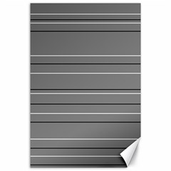 Black Grey White Stripes Canvas 24  X 36  by anthromahe