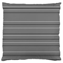 Black Grey White Stripes Large Flano Cushion Case (two Sides) by anthromahe