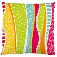 Abstract Lines Large Cushion Case (one Side) by designsbymallika