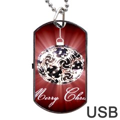 Merry Christmas Ornamental Dog Tag Usb Flash (one Side) by christmastore