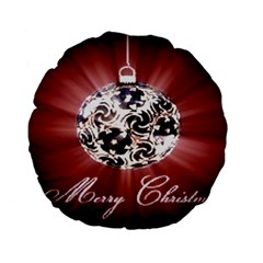 Merry Christmas Ornamental Standard 15  Premium Flano Round Cushions by christmastore