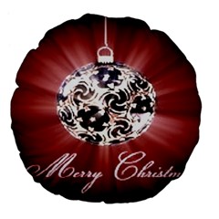 Merry Christmas Ornamental Large 18  Premium Flano Round Cushions by christmastore