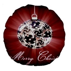 Merry Christmas Ornamental Large 18  Premium Round Cushions by christmastore