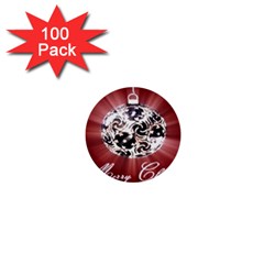 Merry Christmas Ornamental 1  Mini Buttons (100 Pack)  by christmastore